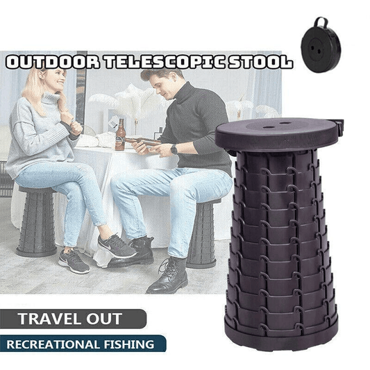 Telescopic Camping Travel Chair - Black