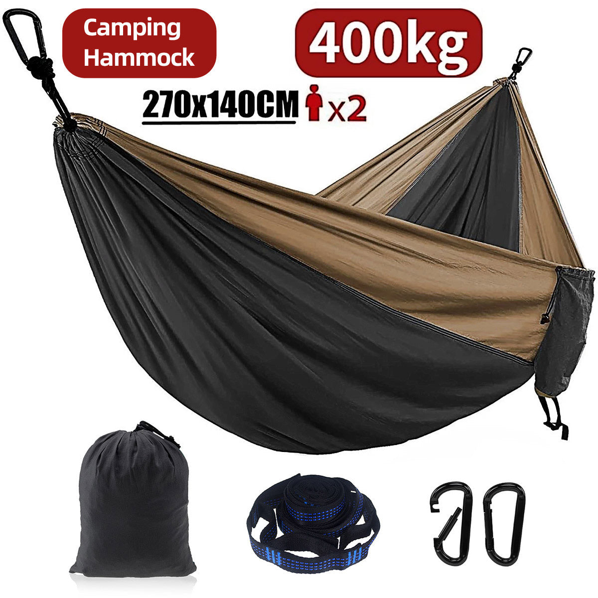 Outdoor Camping Hammock - Brown