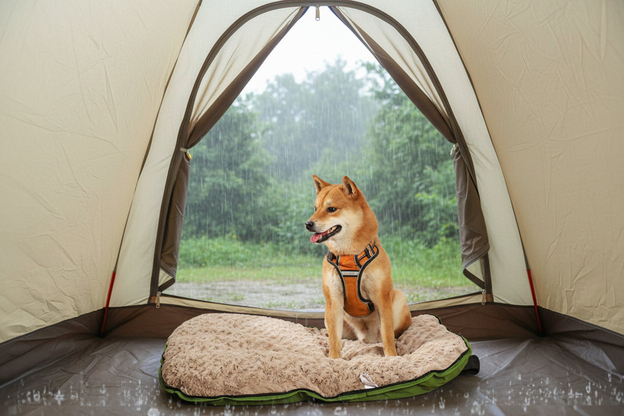 Dog Travel Camping Mat/Bed - Blue Orange