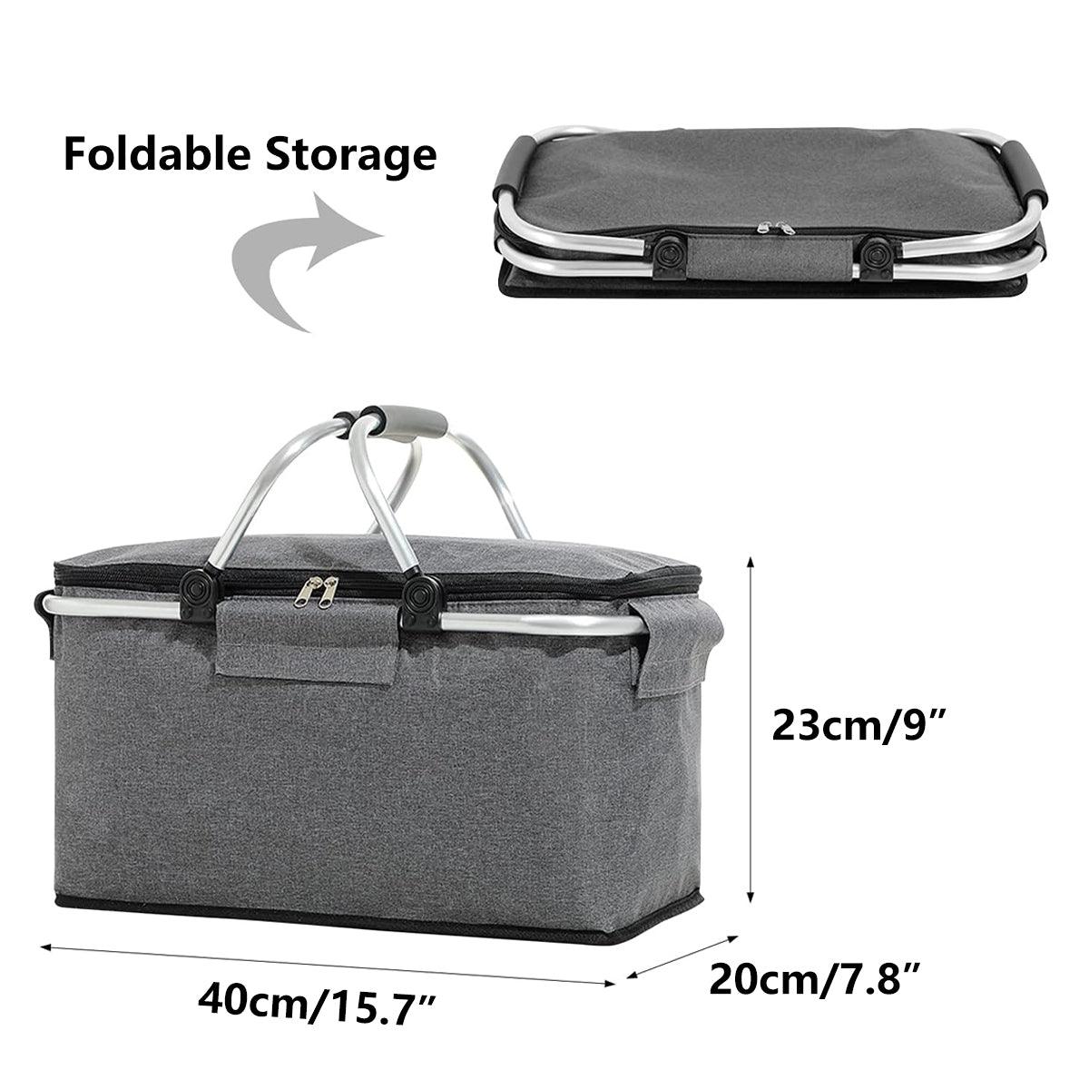 Picnic Cooler insulated basket - Grey