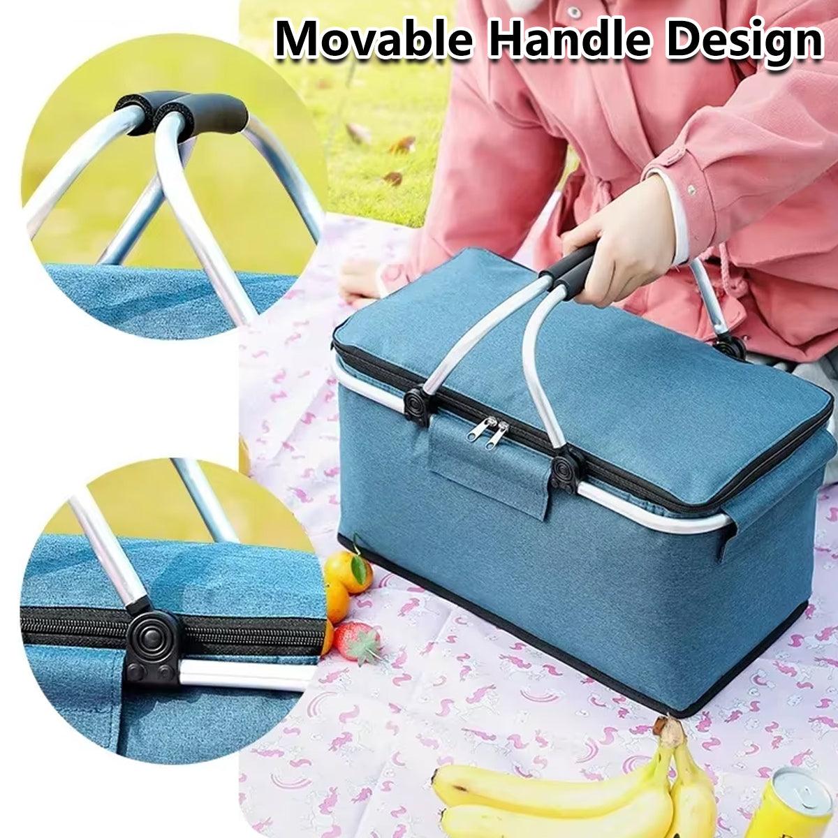 Picnic Cooler insulated basket - Grey