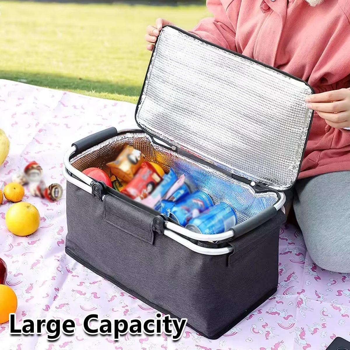 Picnic Cooler insulated basket - Grey