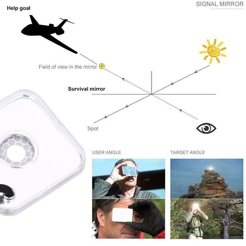 Emergency Signal Mirror For Outdoor Survival Rescue