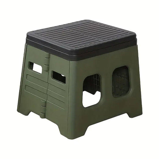 Outdoor Travel Toilet Folding Stool Seat - green