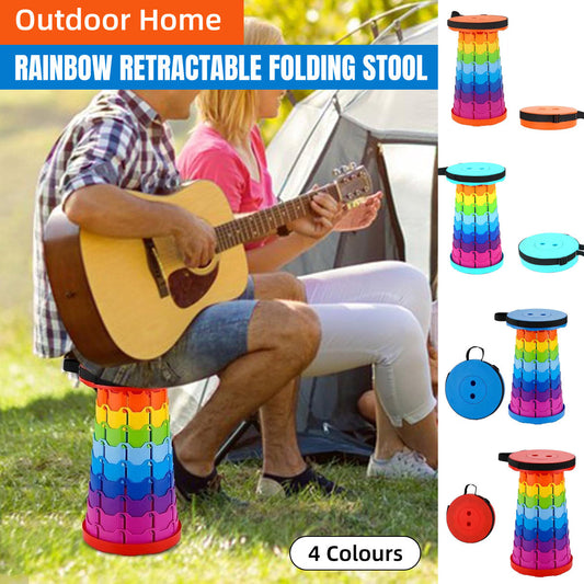 Rainbow Telescopic Folding Seat for Camping - Turquoise