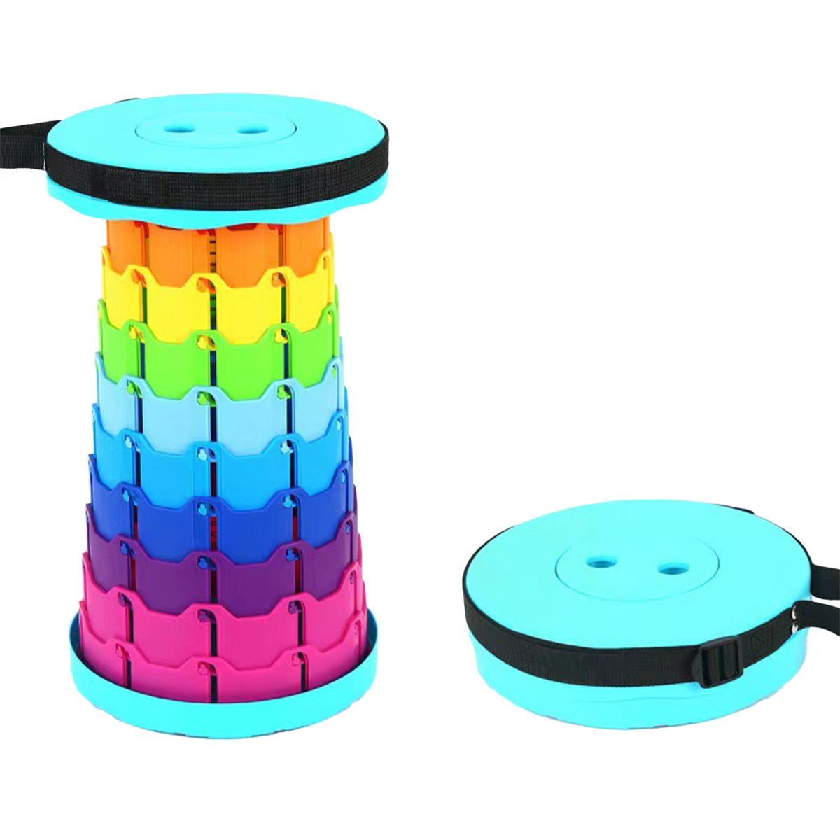 Rainbow Telescopic Folding Seat for Camping - Turquoise