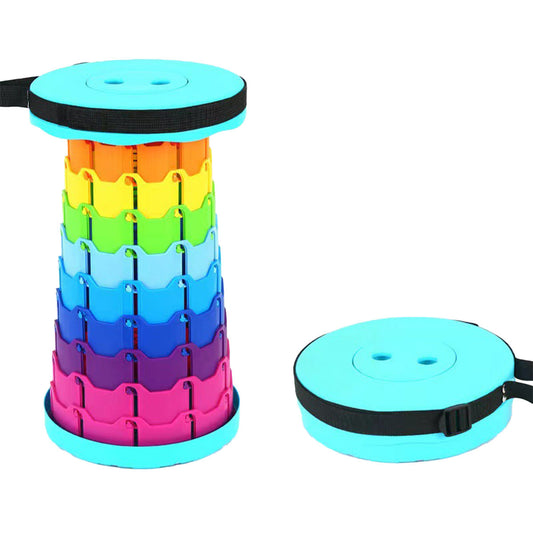 Rainbow Telescopic Folding Seat for Camping - Turquoise