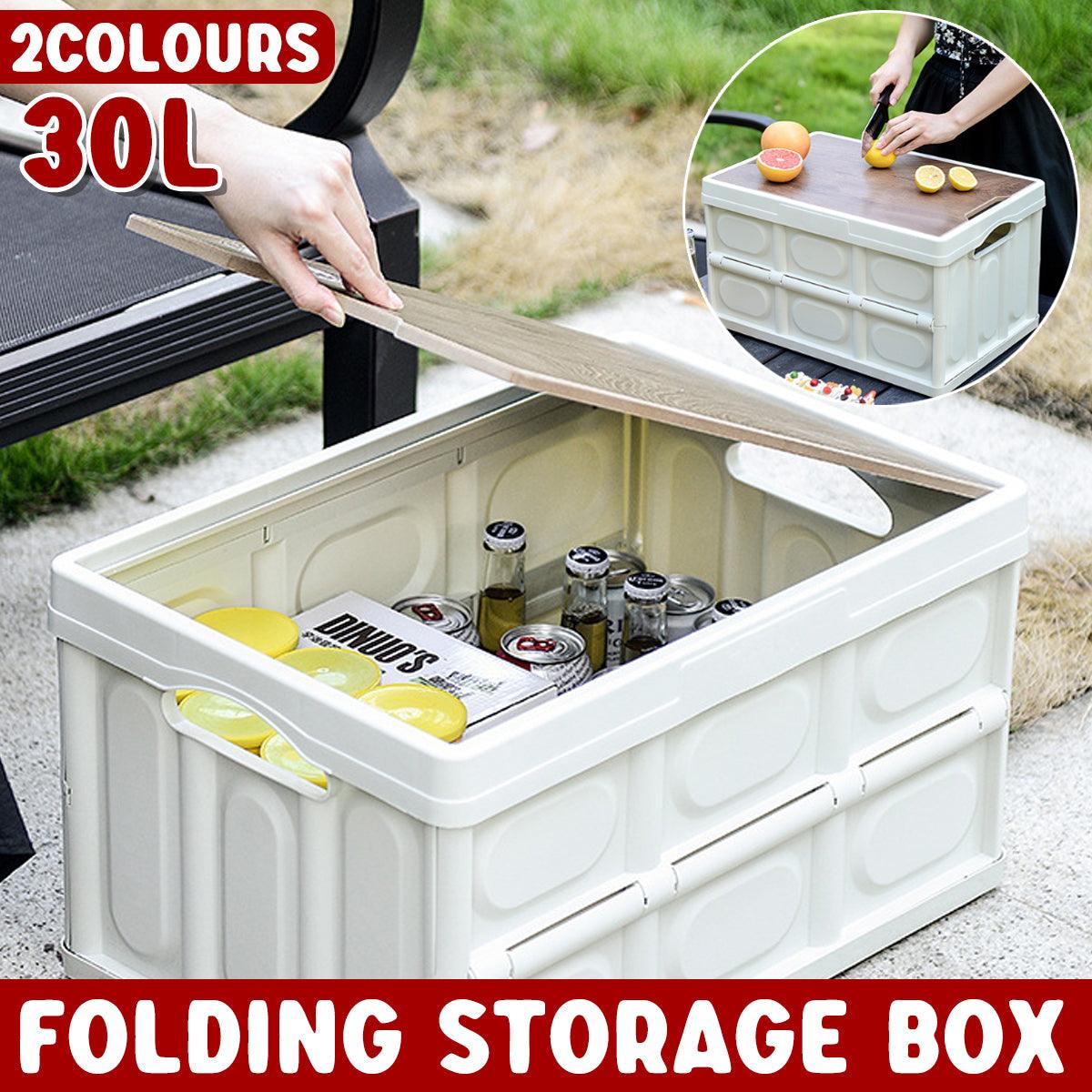 Folding Camping Storage Box 30L - White