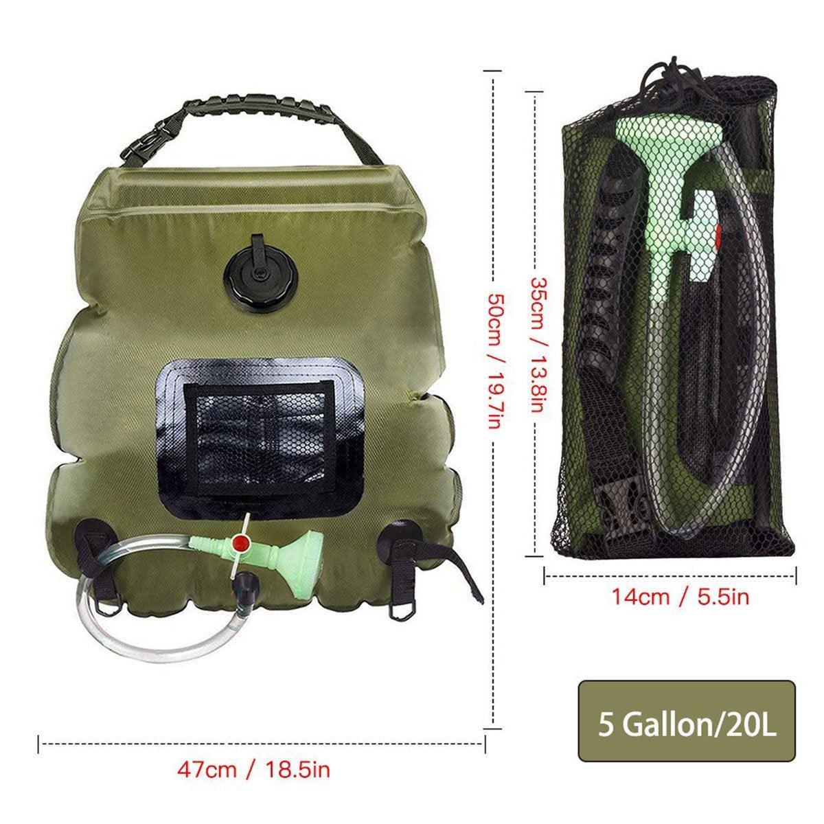Portable Camp Shower Bag Solar Heat - 20L - Free shipping