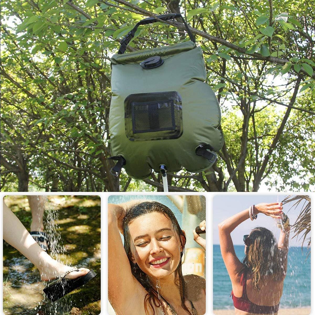 Portable Camp Shower Bag Solar Heat - 20L - Free shipping