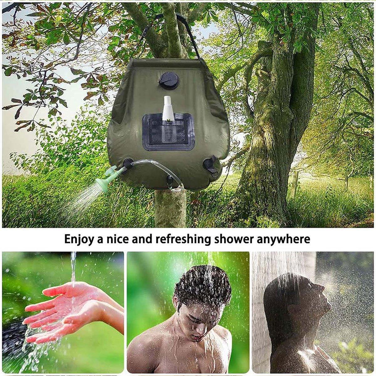 Portable Camp Shower Bag Solar Heat - 20L - Free shipping