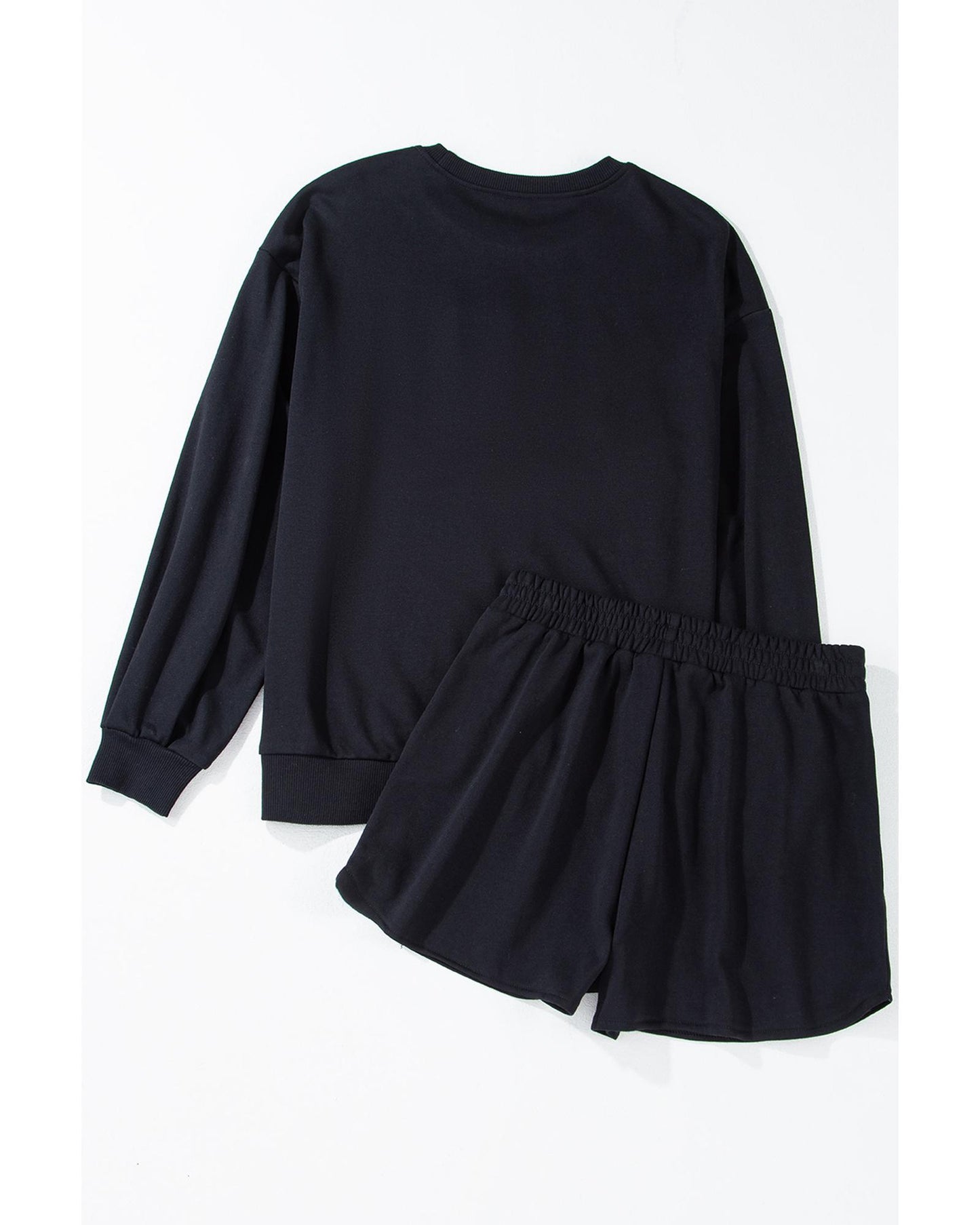 Coffee at Camp - Fun Sequined Sweatshirt & Shorts - M Black