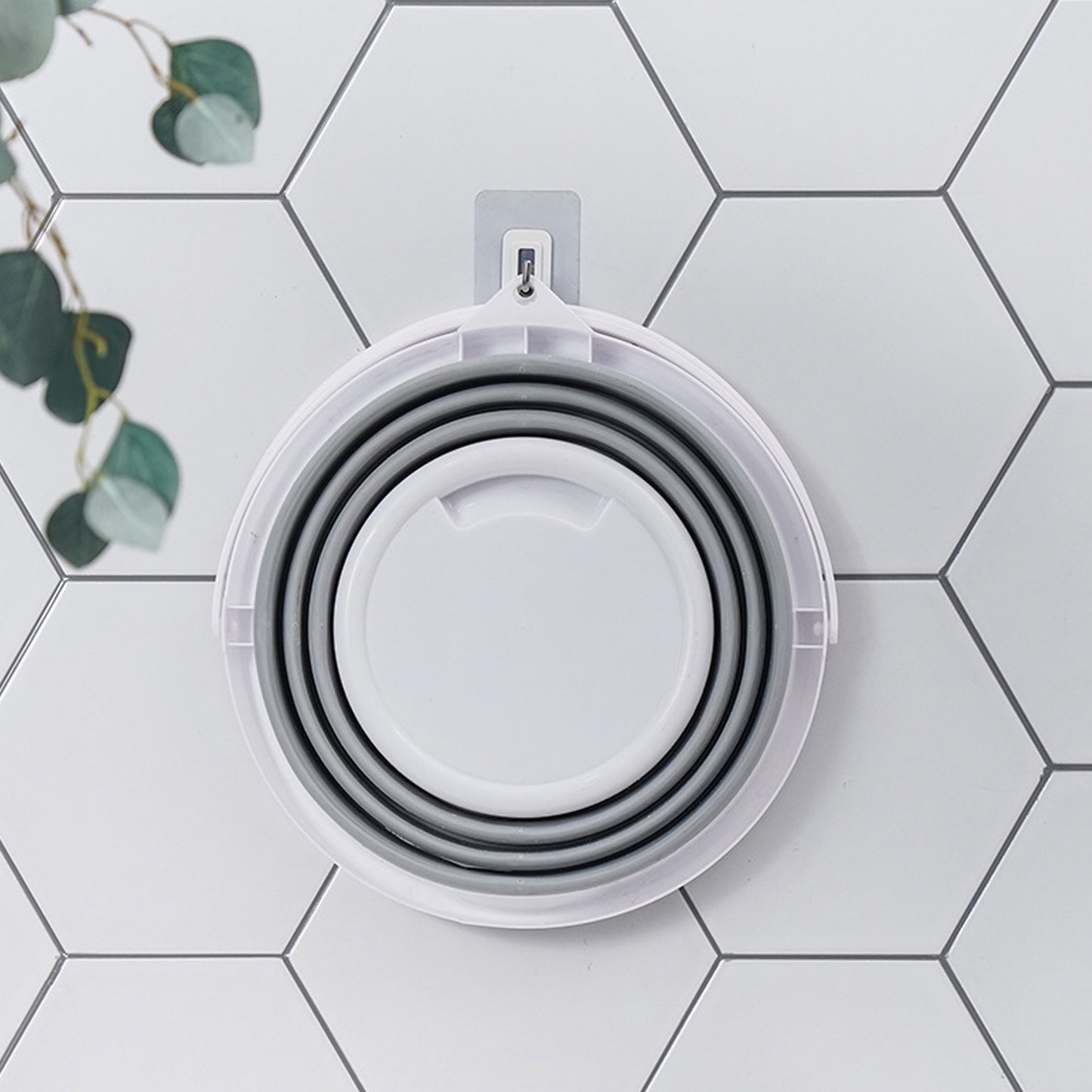 Collapsible Silicone Camping Bucket x 3 - Grey/White