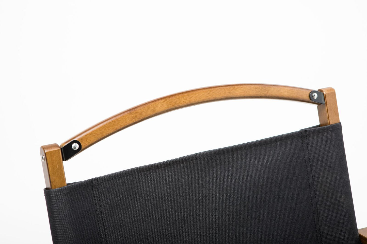 Bamboo Canvas Foldable Camping Chairs x 2 - Black