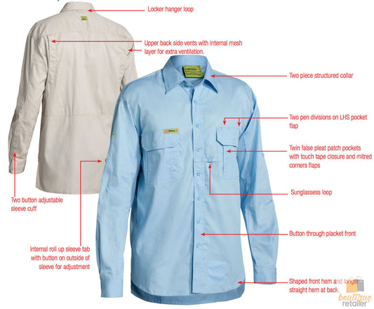 Long Sleeve Camping Shirt - Blue - small
