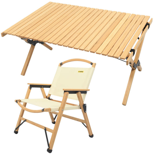 Bamboo Chair & Table Camping Set