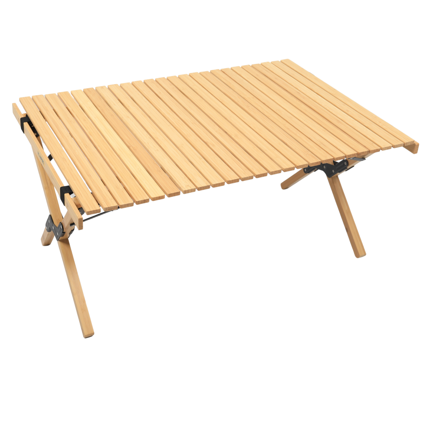 Bamboo & Canvas Camping Chairs & Rollup up table - Khaki/Beige