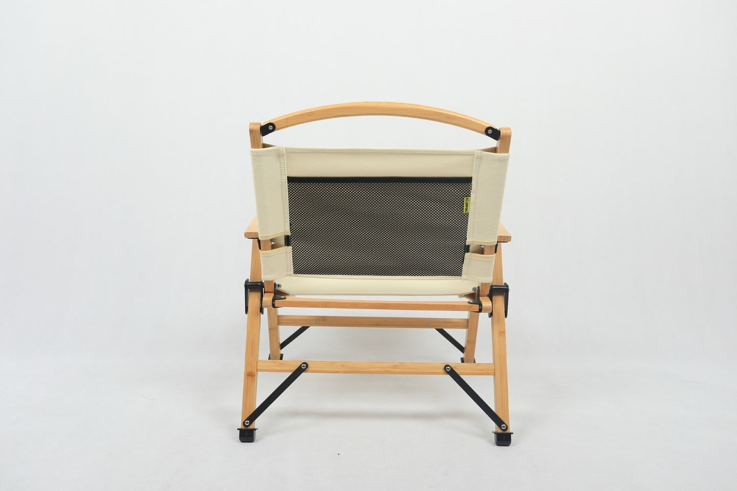 Bamboo & Canvas Camping Chairs & Rollup up table - Khaki/Beige