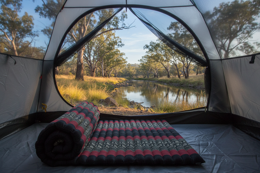 Roll Up Mattress Thai Kapok Foldout Mat - Red