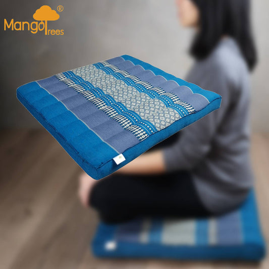 Thai Kapok Meditation Yoga Mat - Blue - Free shipping