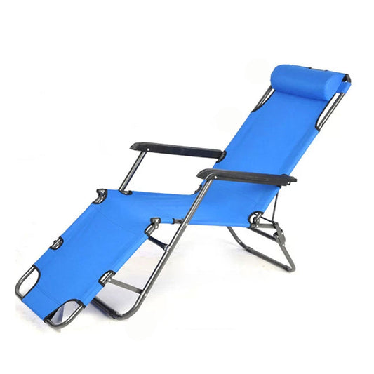 Folding Camping Recliner - Light Blue