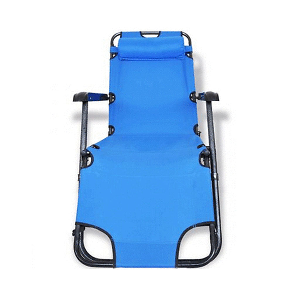 Folding Camping Recliner - Light Blue