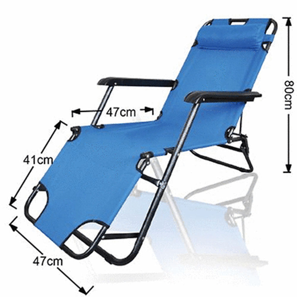 Folding Camping Recliner - Light Blue