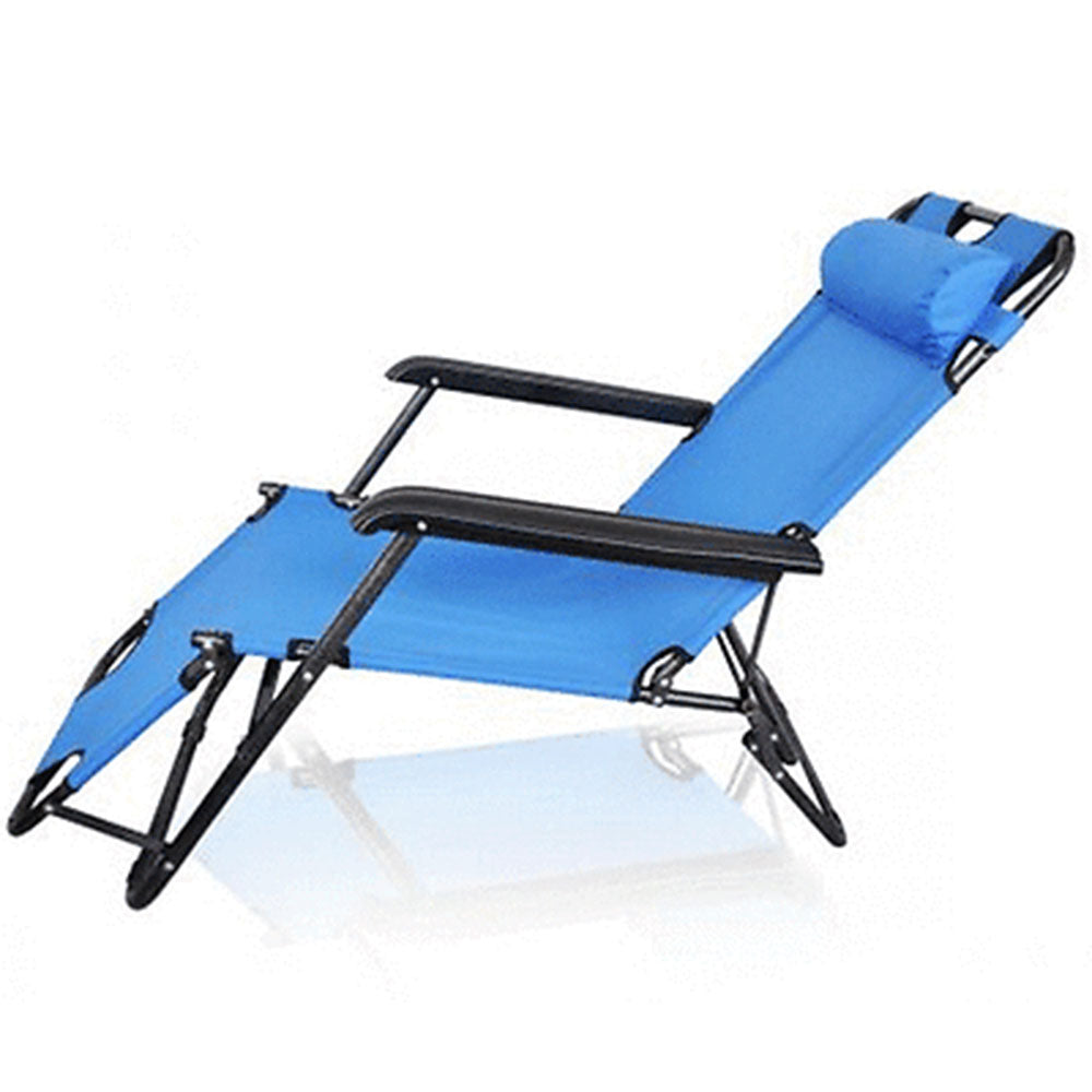 Folding Camping Recliner - Light Blue