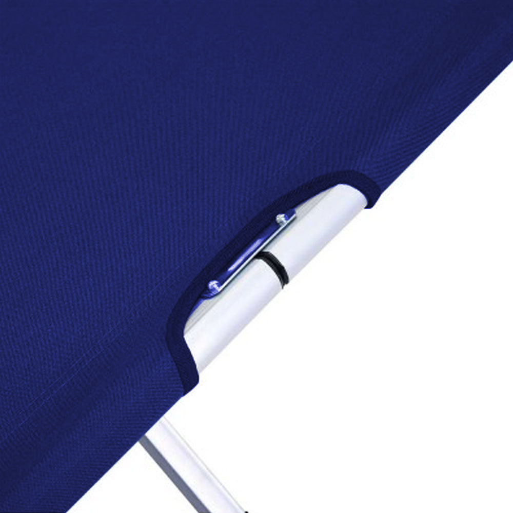 Folding Camping Stretcher Bed Light Weight w/ Carry Bag - blue