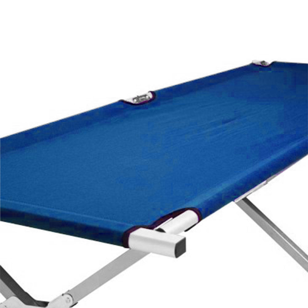 Folding Camping Stretcher Bed Light Weight w/ Carry Bag - blue
