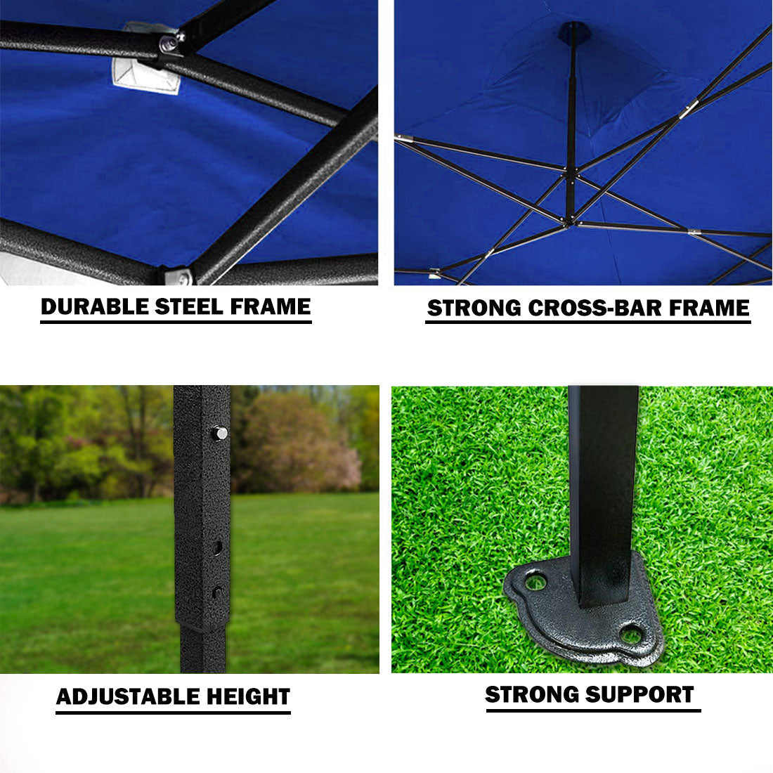 3x3m Pop Up Camping Marquee - Blue