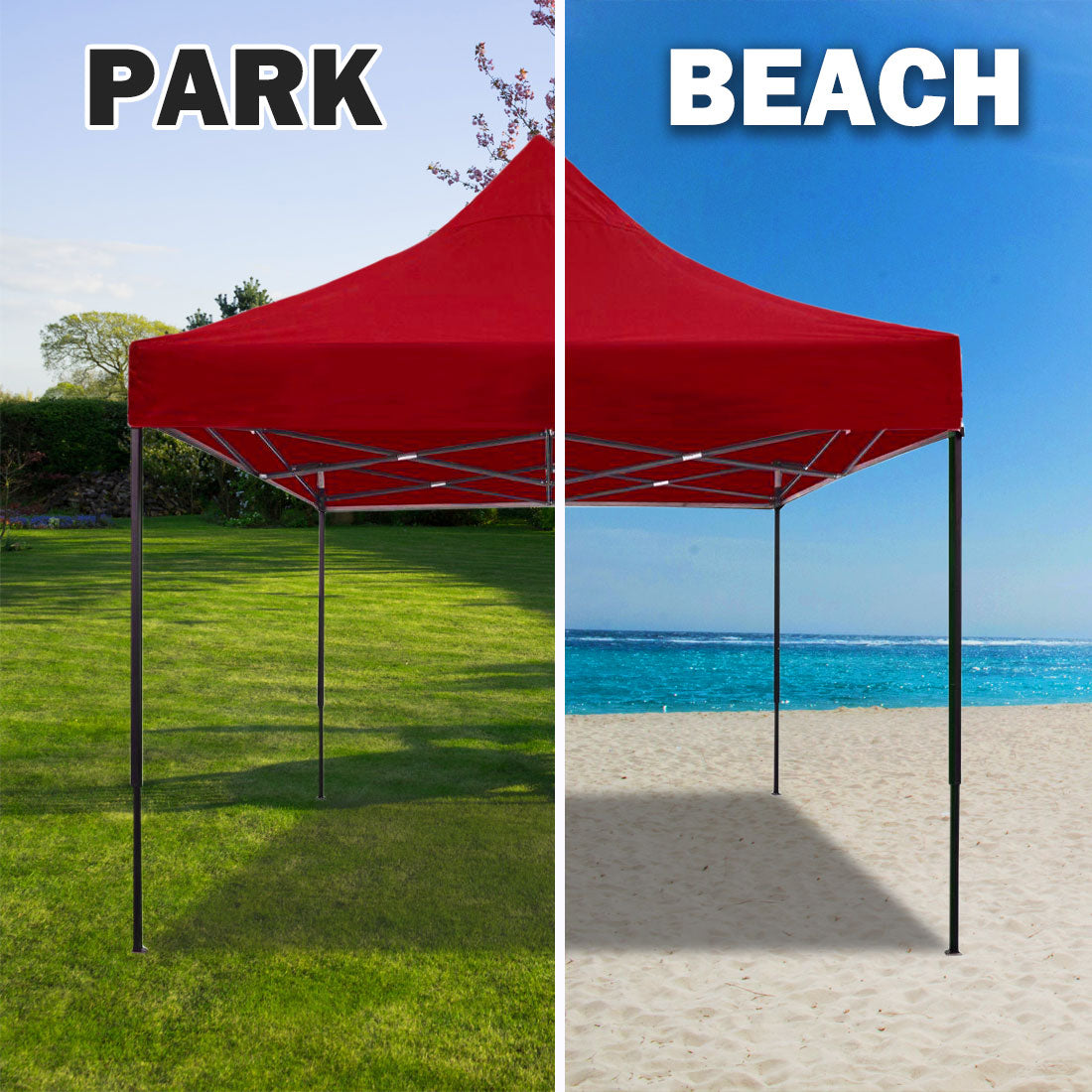 3x3m Pop Up Camping Marquee - Red