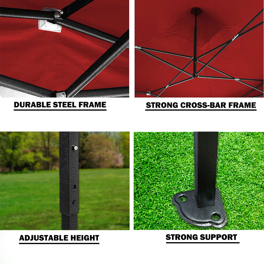 3x3m Pop Up Camping Marquee - Red