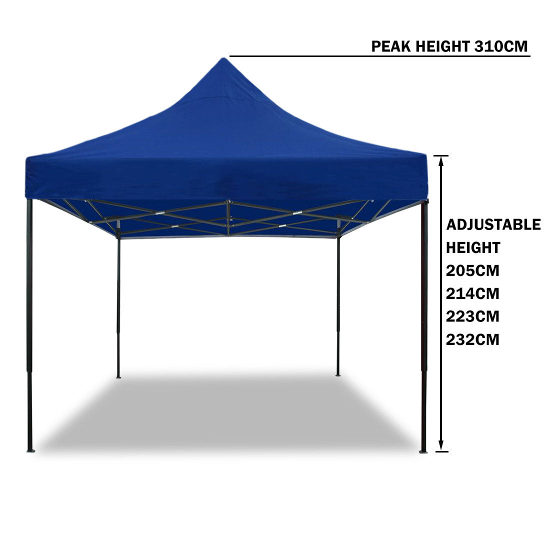 3x3m Pop Up Camping Marquee w/ Side Wall - Blue