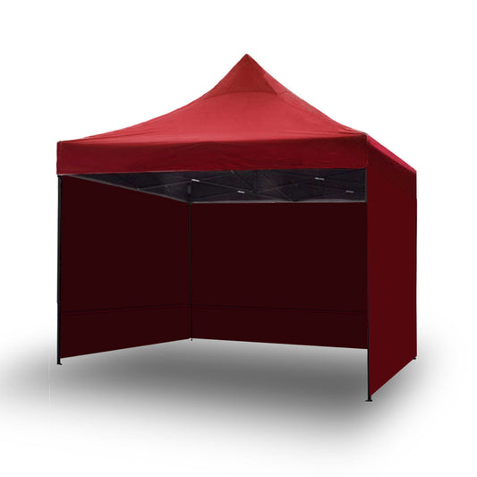 3x3m Pop Up Camping Marquee w/ Side Wall - Red