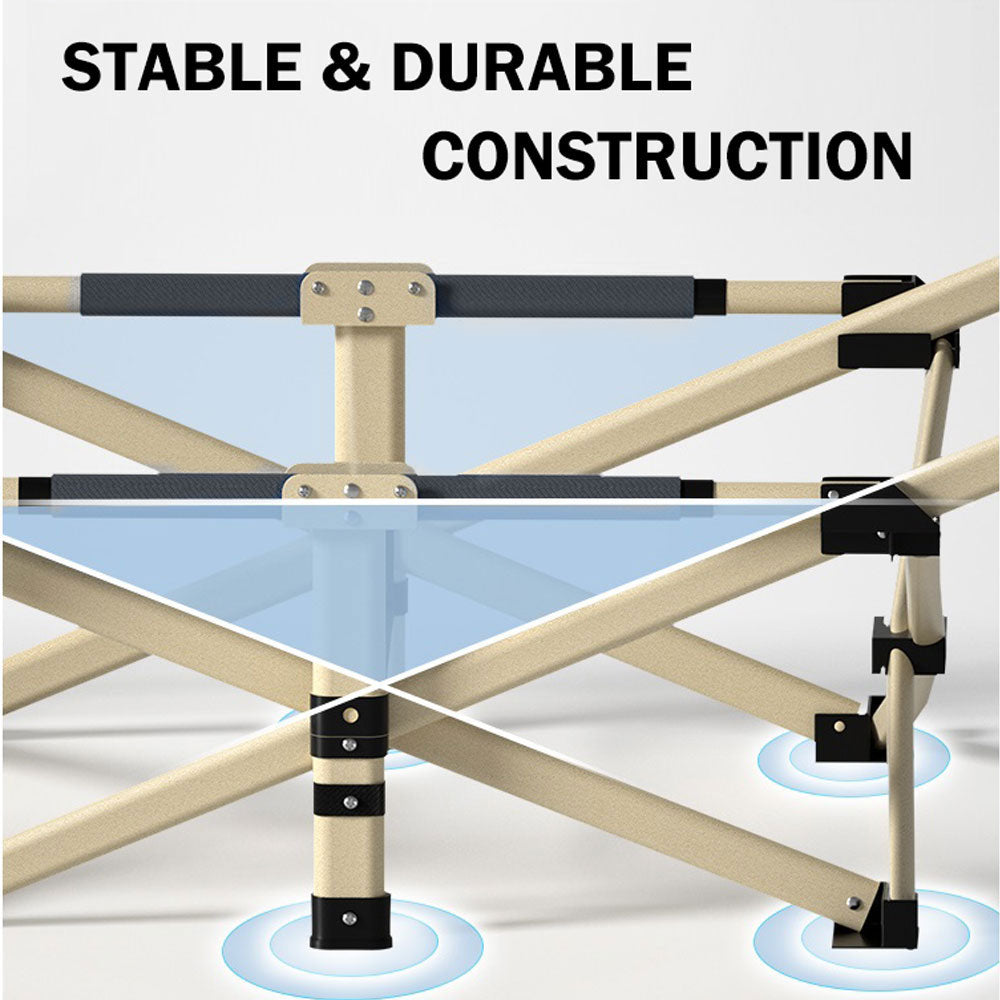 Folding Camping Stretcher Single Recliner Mat - grey