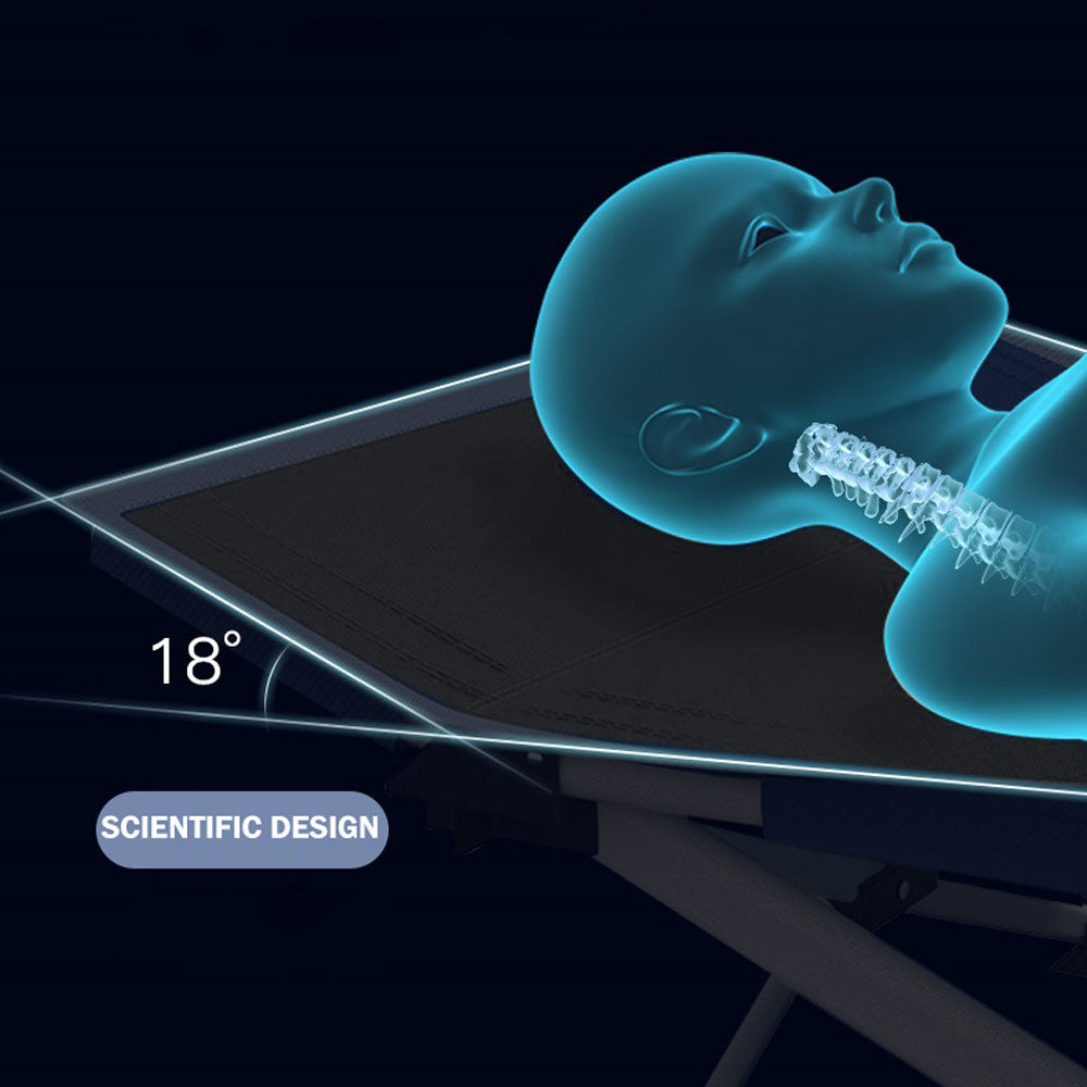 Folding Camping Stretcher Single Recliner Mat - grey