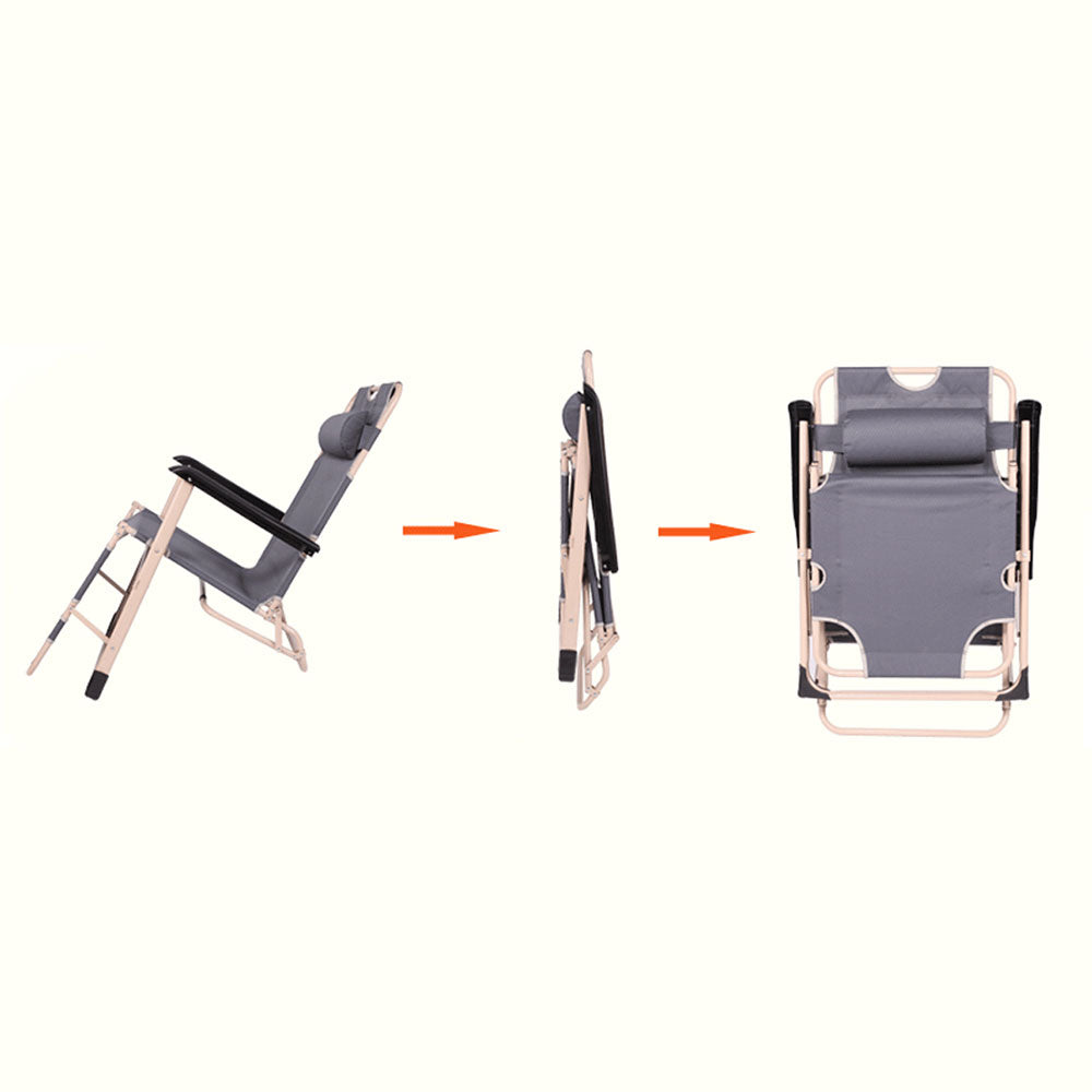 Folding Camping Recliner - River Beach - Arm Rest - grey