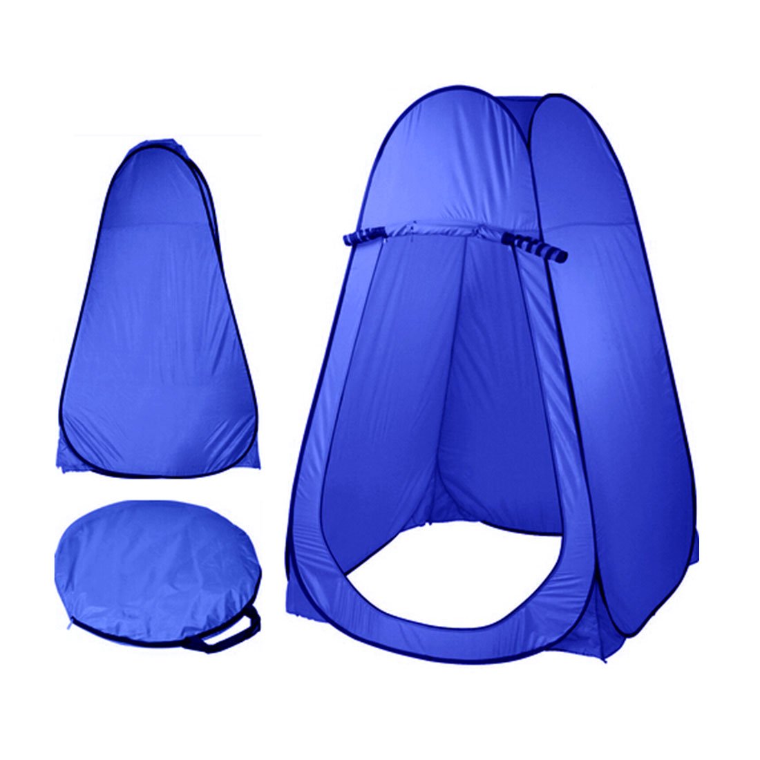 Pop Up Portable Camping Shower Tent & 20L Water Bag - blue