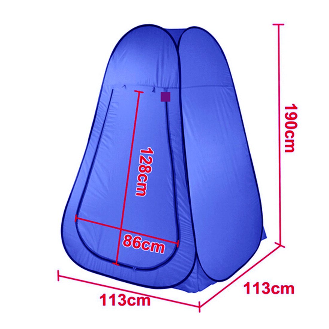Pop Up Portable Camping Shower Tent & 20L Water Bag - blue