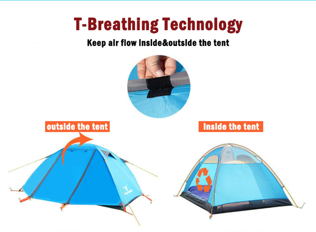 Lightweight Camping Waterproof Tent - Backpacking Hiking - BLUE