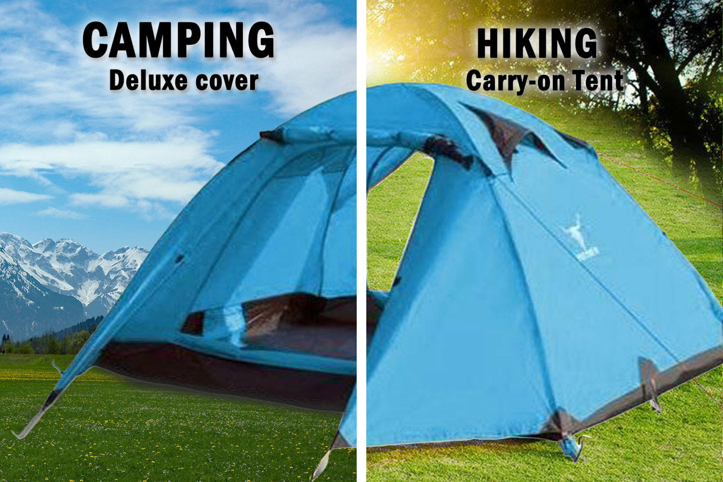 Lightweight Camping Waterproof Tent - Backpacking Hiking - BLUE