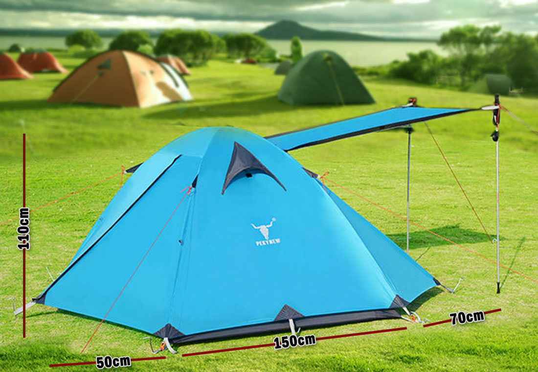 Lightweight Camping Waterproof Tent - Backpacking Hiking - BLUE