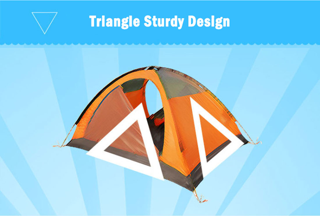 Lightweight Camping Waterproof Tent for 2 - Backpacking Hiking - ORANGE