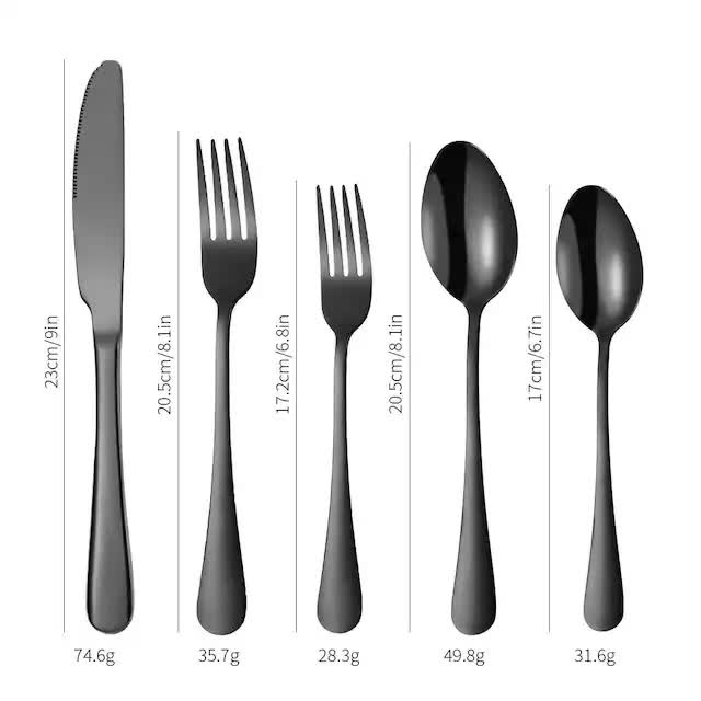Bright Stainless Steel Camping Cutlery Set