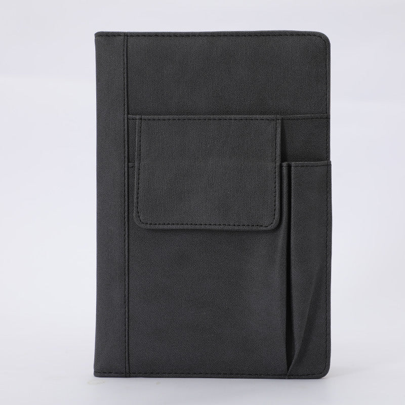 A5 Multi-Functional PU Leather Journal with Pockets - Black