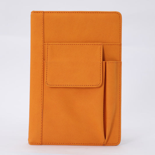 A5 Multi-Functional PU Leather Journal with Pockets - Orange