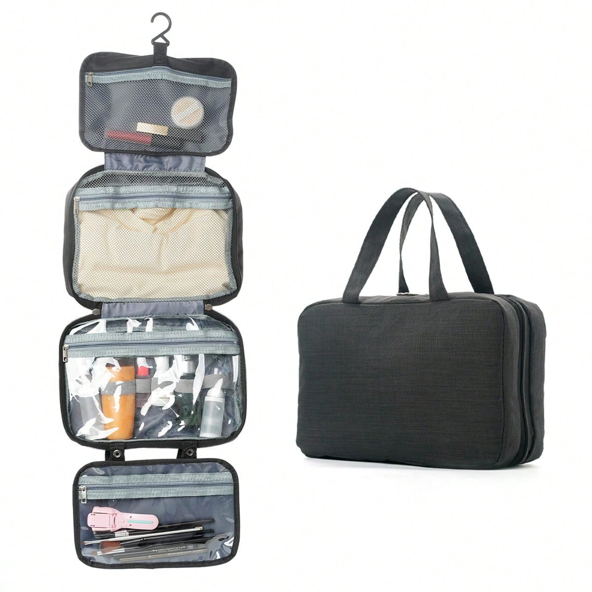 Camping & Travel Toiletry Bag - Waterproof - Black