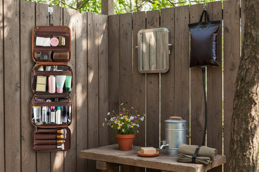 Camping Glamping Toiletry Bag - Waterproof - Black