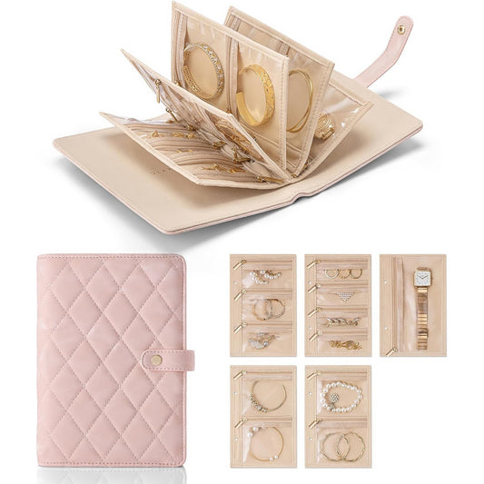 Travelling & Camping Storage Book for Jewellery - light pink